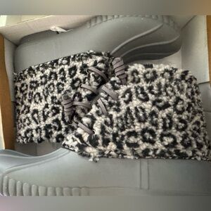 Gray and Leopard Print Boots